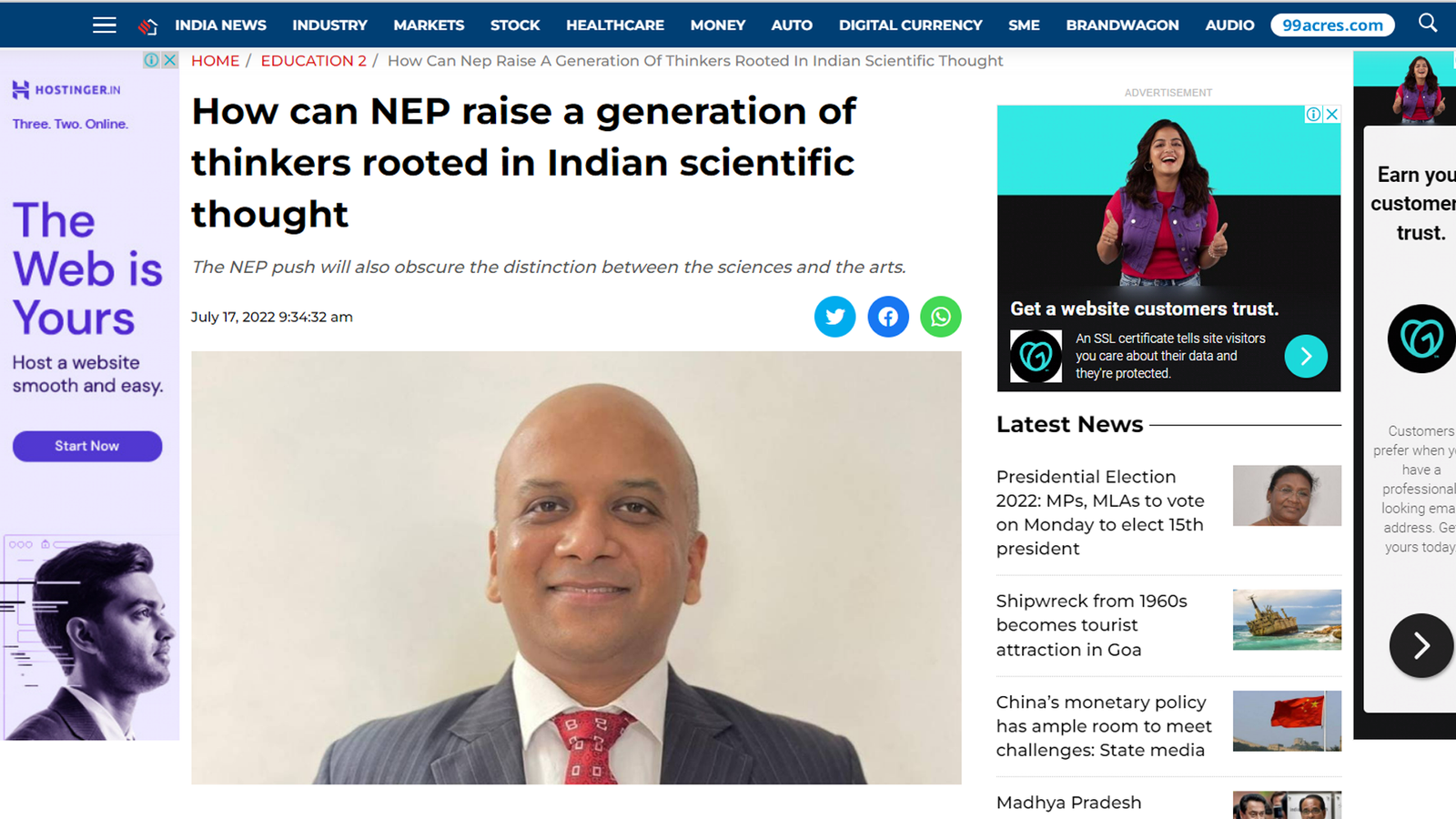How can NEP raise a generation of thinkers rooted in Indian scientific thought - Education News | The Financial Express
