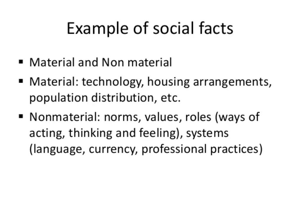 Material and Non material social facts